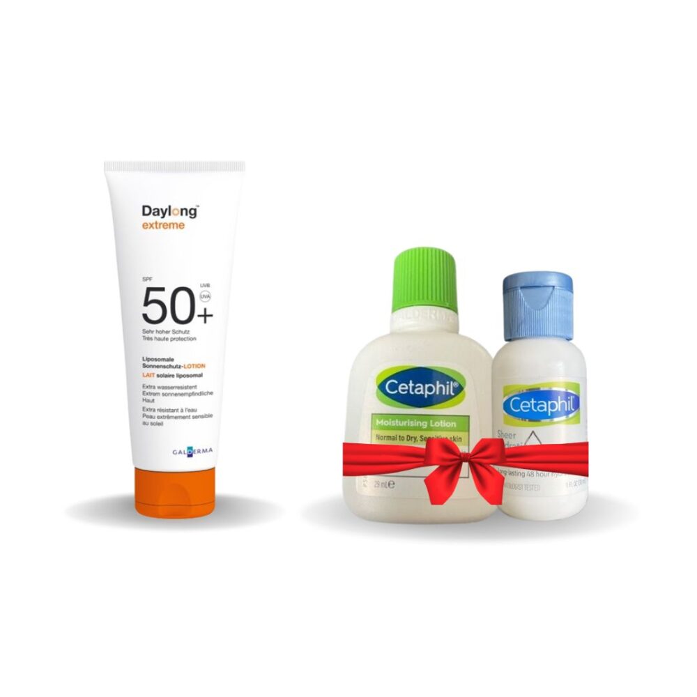 DAYLONG EXTRÊME SPF 50+ 100 ML = CETAPHIL MOISTURIZING LOTION 29 ML x2
